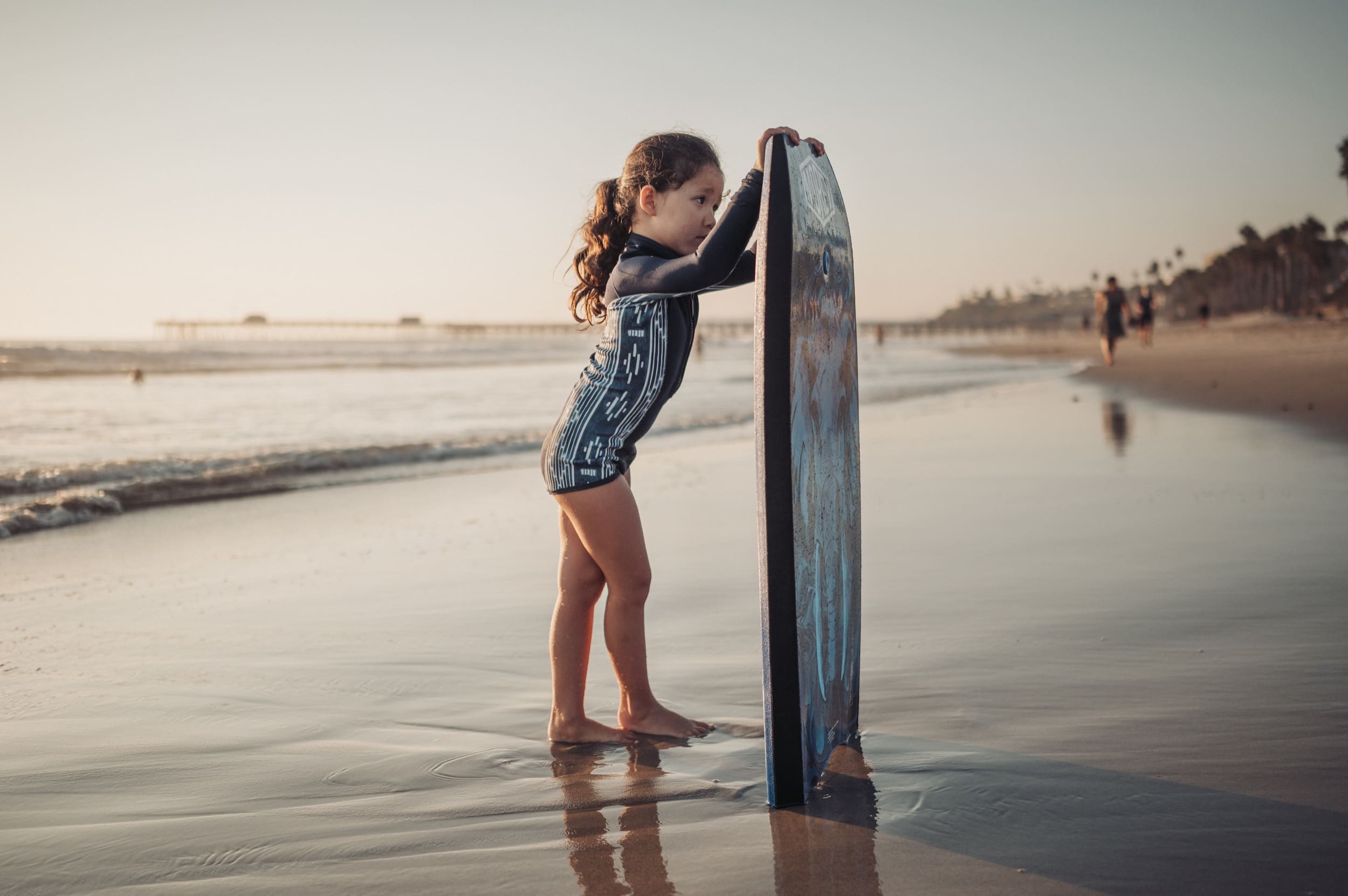 Kalina Holds Body Board at T-Street San Clemente
