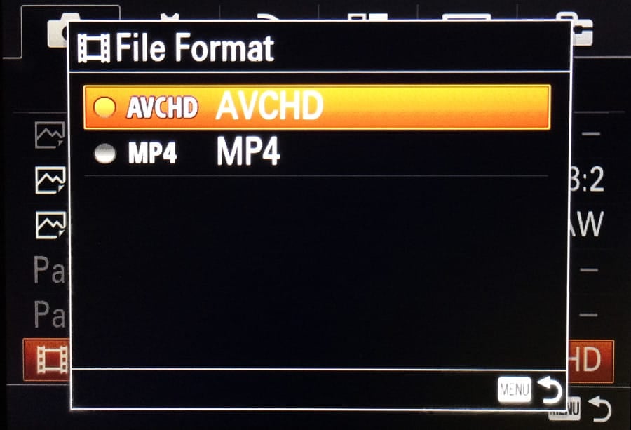 Sony A7 File Format