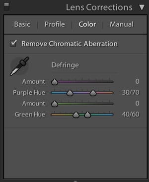 lens correction, chromatic
