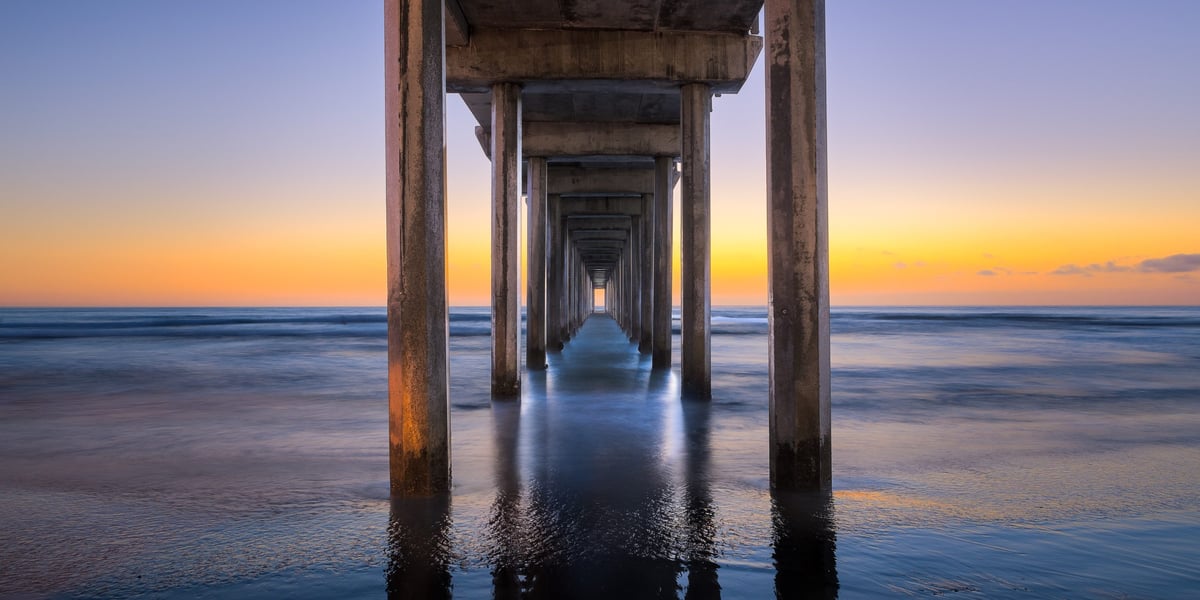 Fine Art Landscape Photo of Scripps Pier in La Jolla California.
