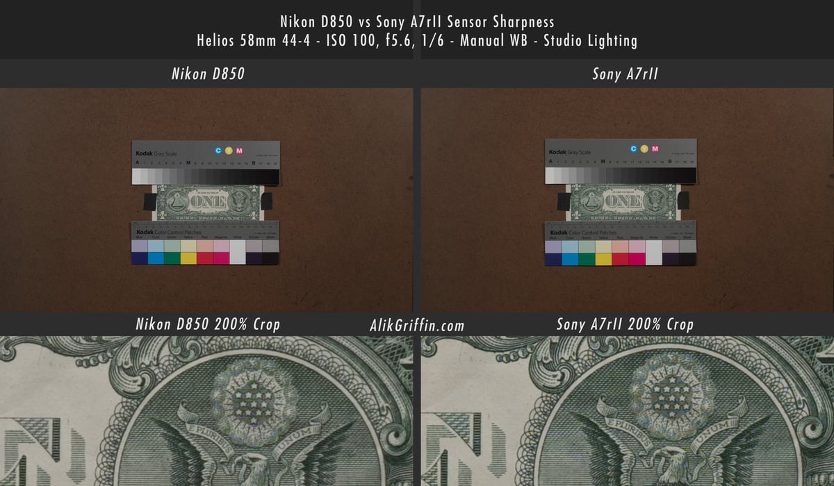 Nikon D850 vs Sony A7rII - Sensor Sharpness Comparison