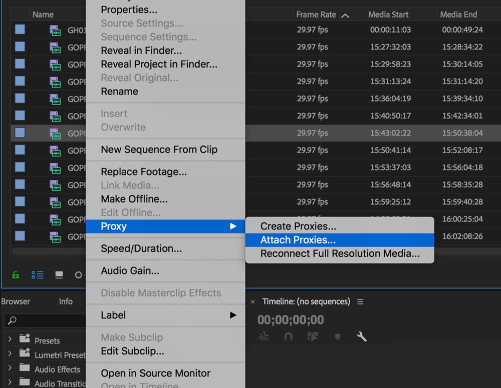 How to Attach Proxies in Premiere Pro