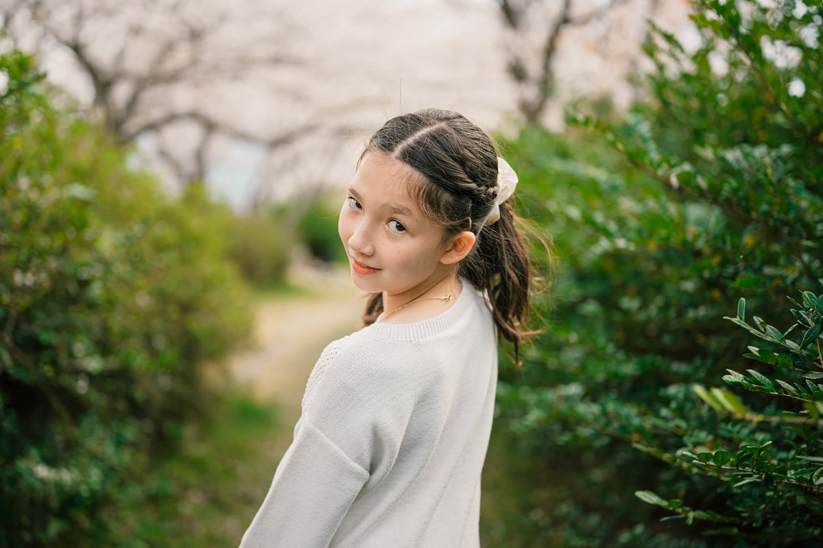 Posing In Field Of Sakura