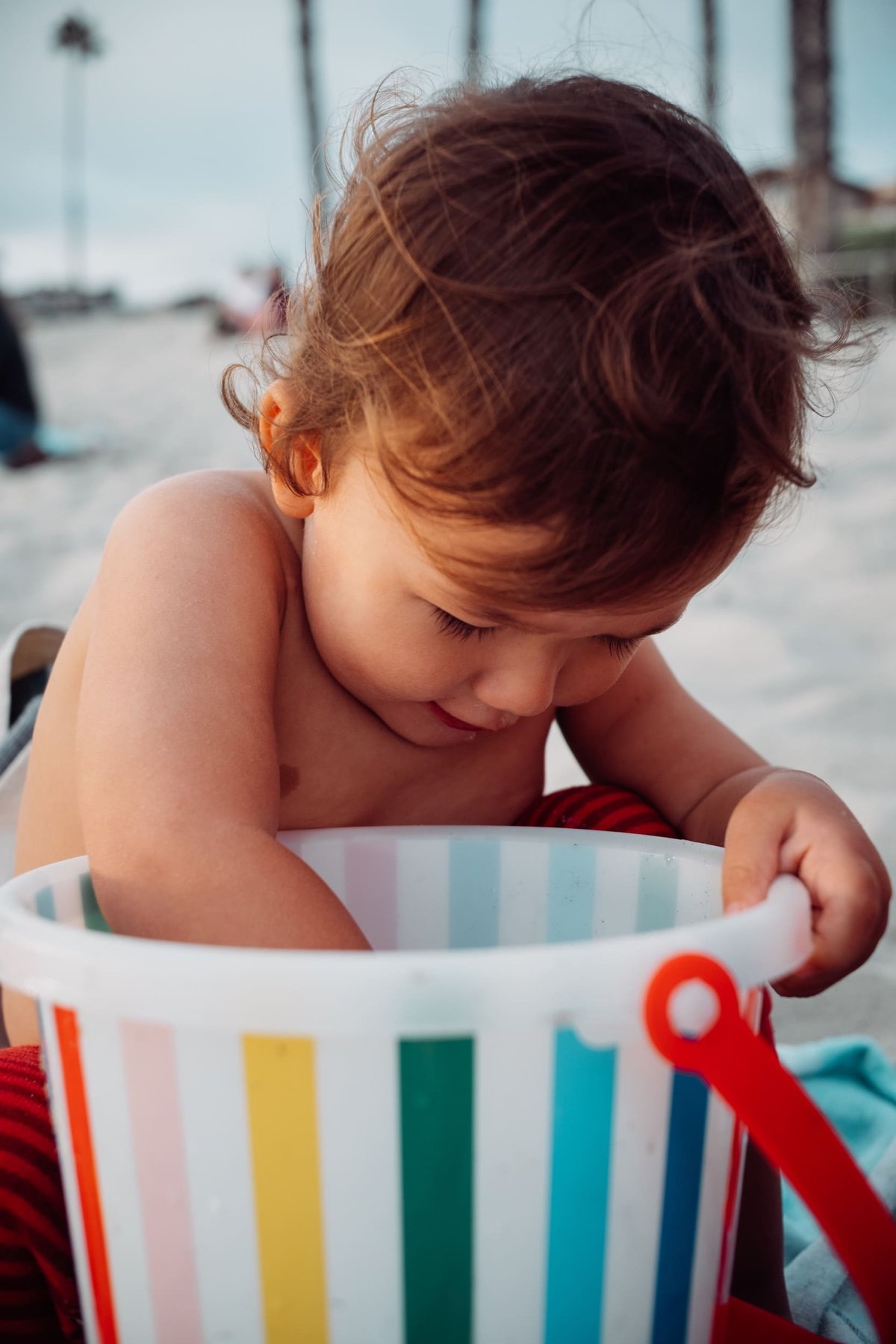 Luka digs in bucket.