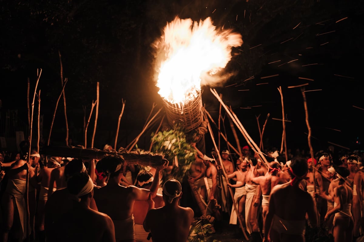Slow Shutter Sample at the Oniyo Fire Festival