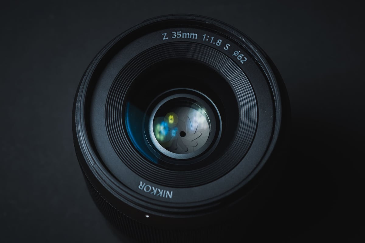 Nikon Z 35mm f1.8 Product Shot of Front Element.