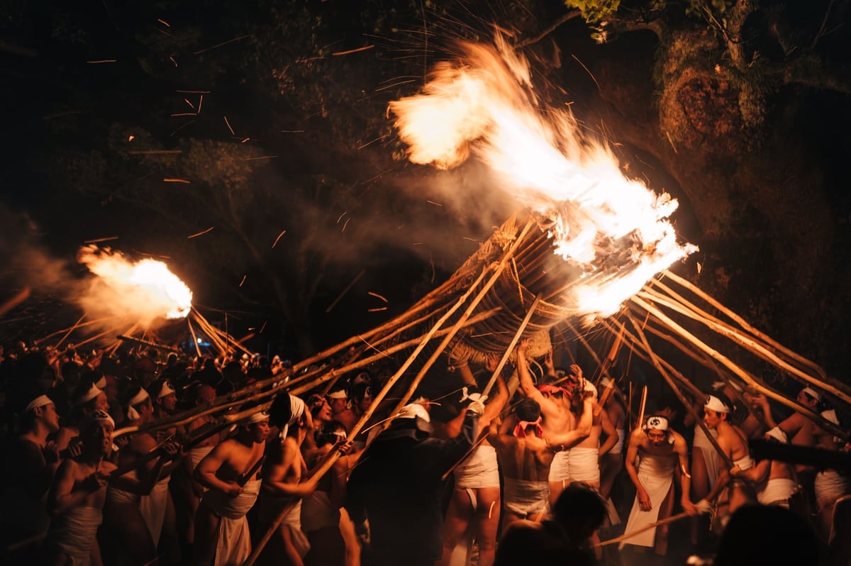 Slow Shutter Sample at the Oniyo Fire Festival