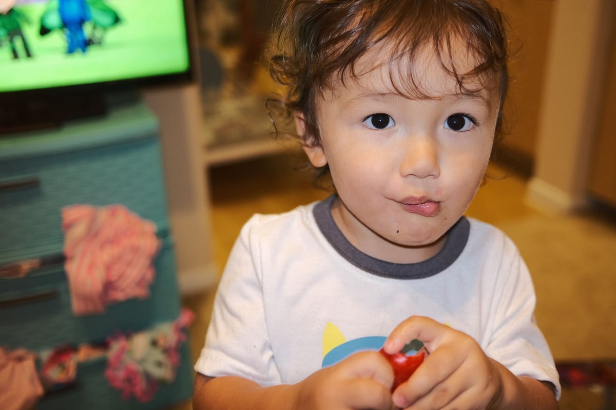 closeup of little boy