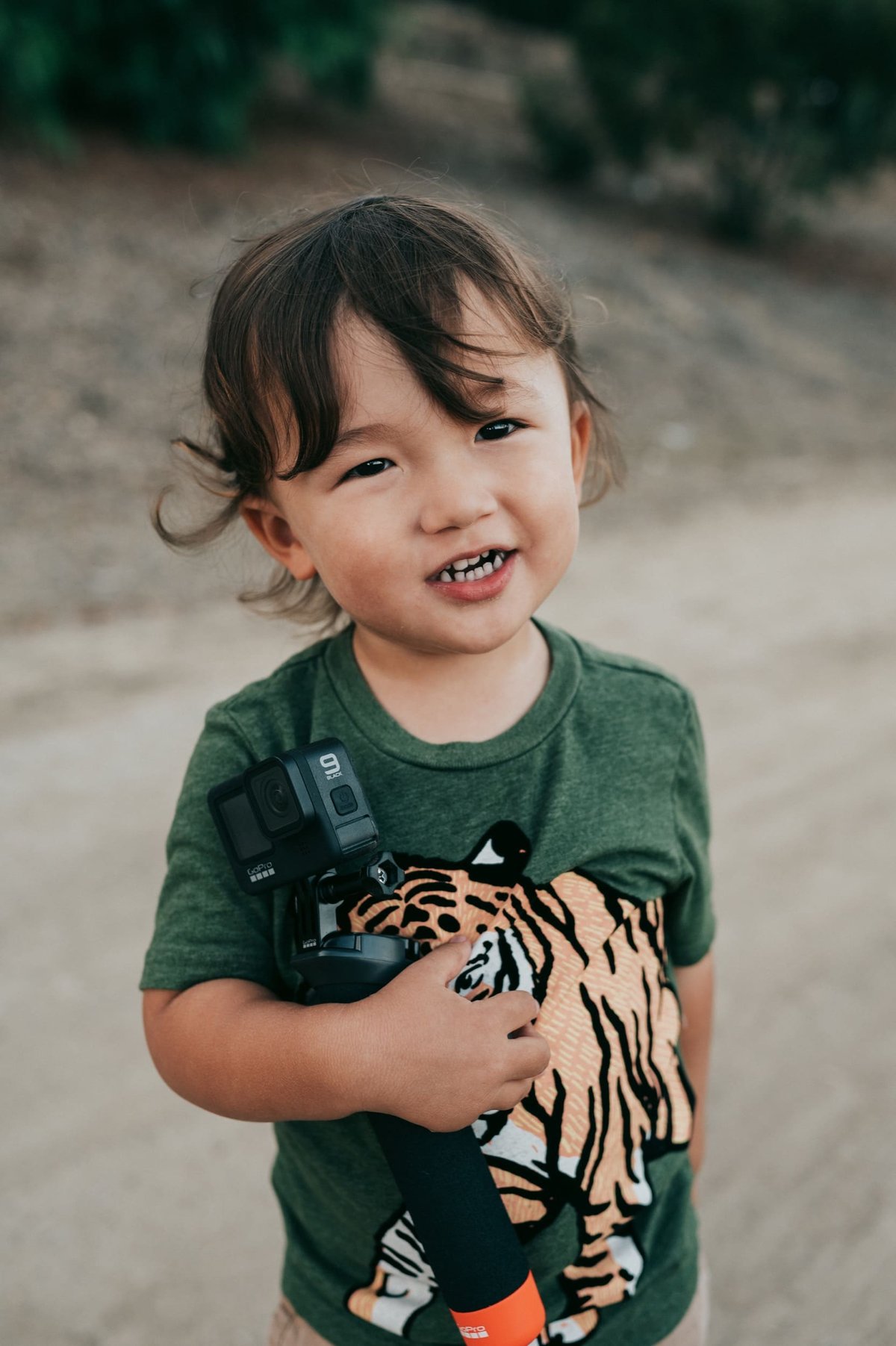 Portrait of Luka holding a GoPro 9