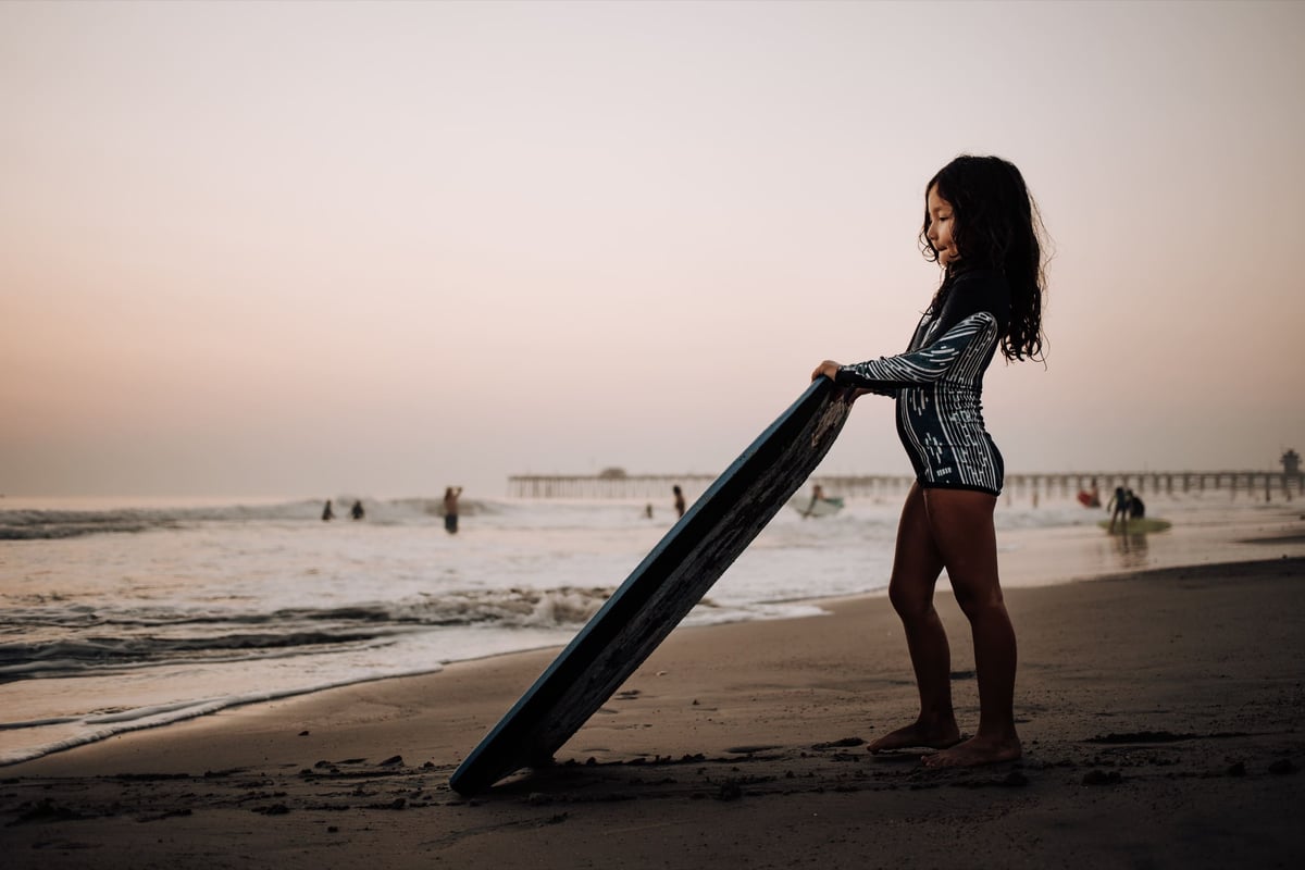 Canon R6 girl holding body board