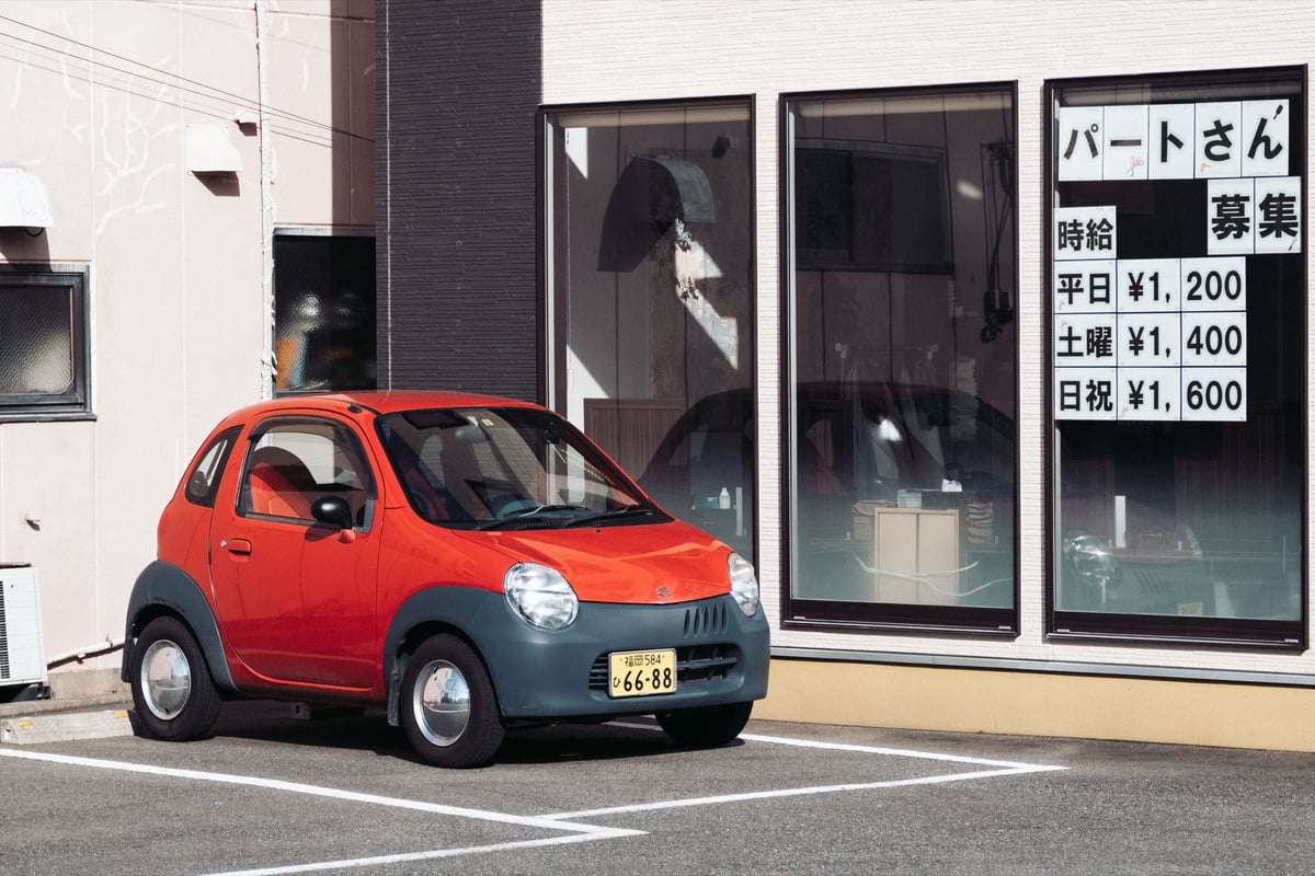 Mini Japanese car, taken with the Kipon 75mm f2.4