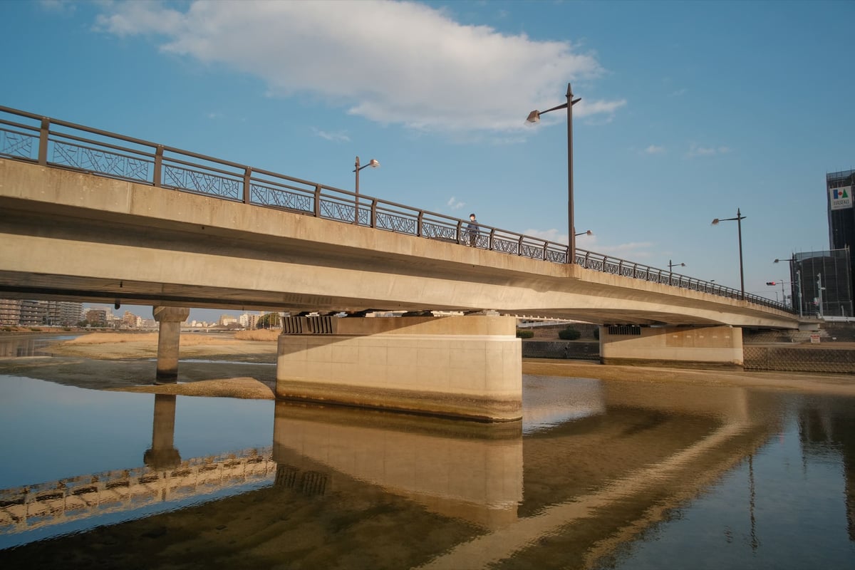 Pergear 12mm f2 Sample of a bridge over a river
