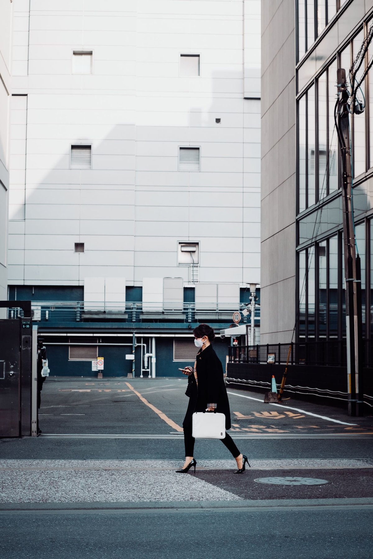 Woman walking in Tenjin