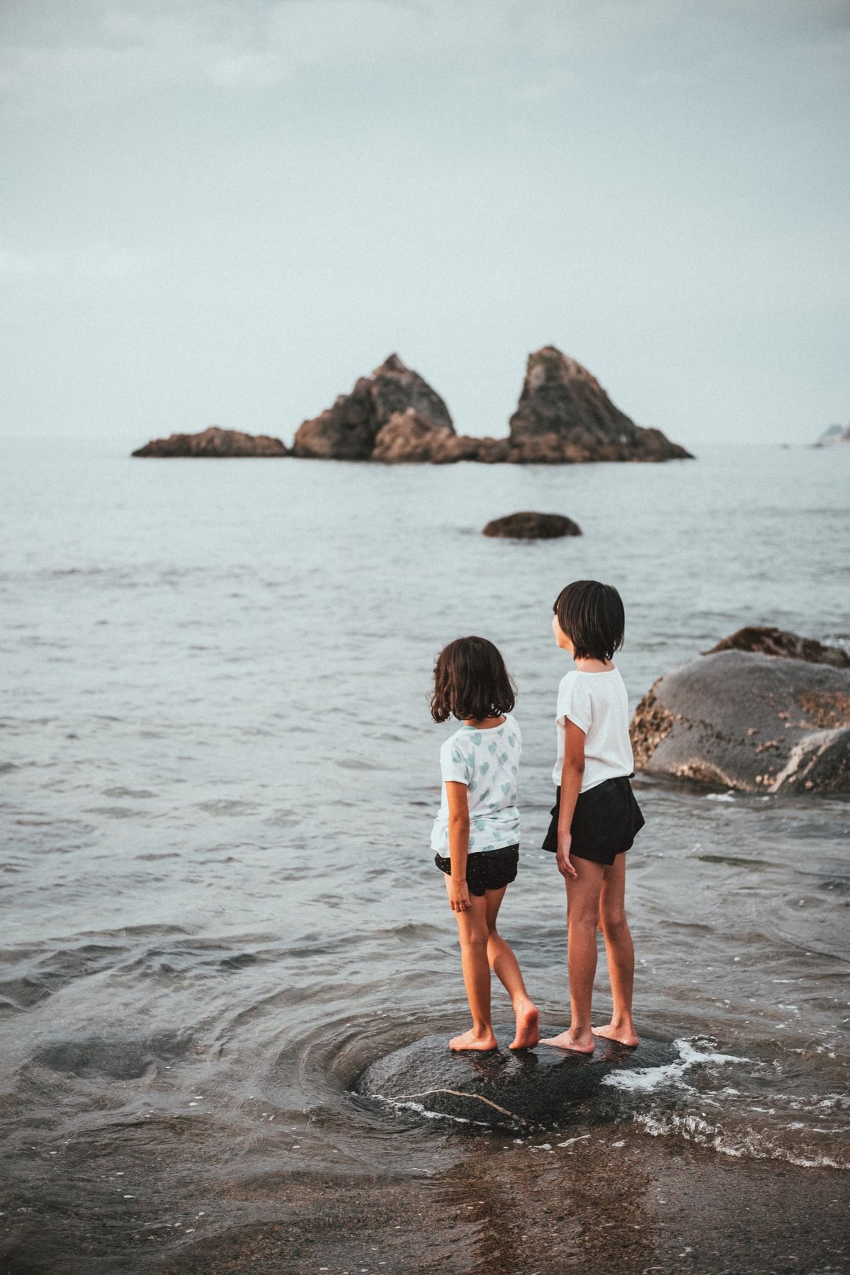 two girls at the beach.
