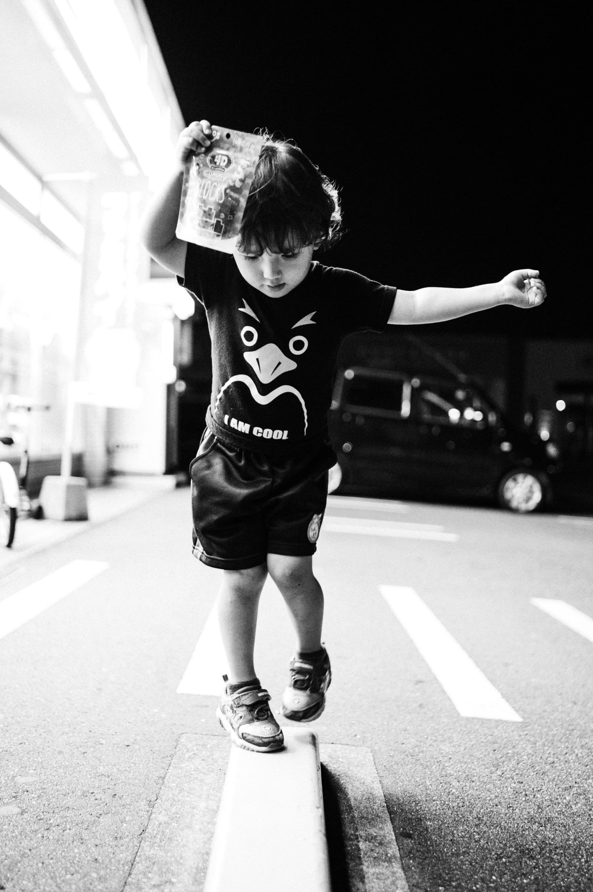 Boy Playing Black and white sample photo