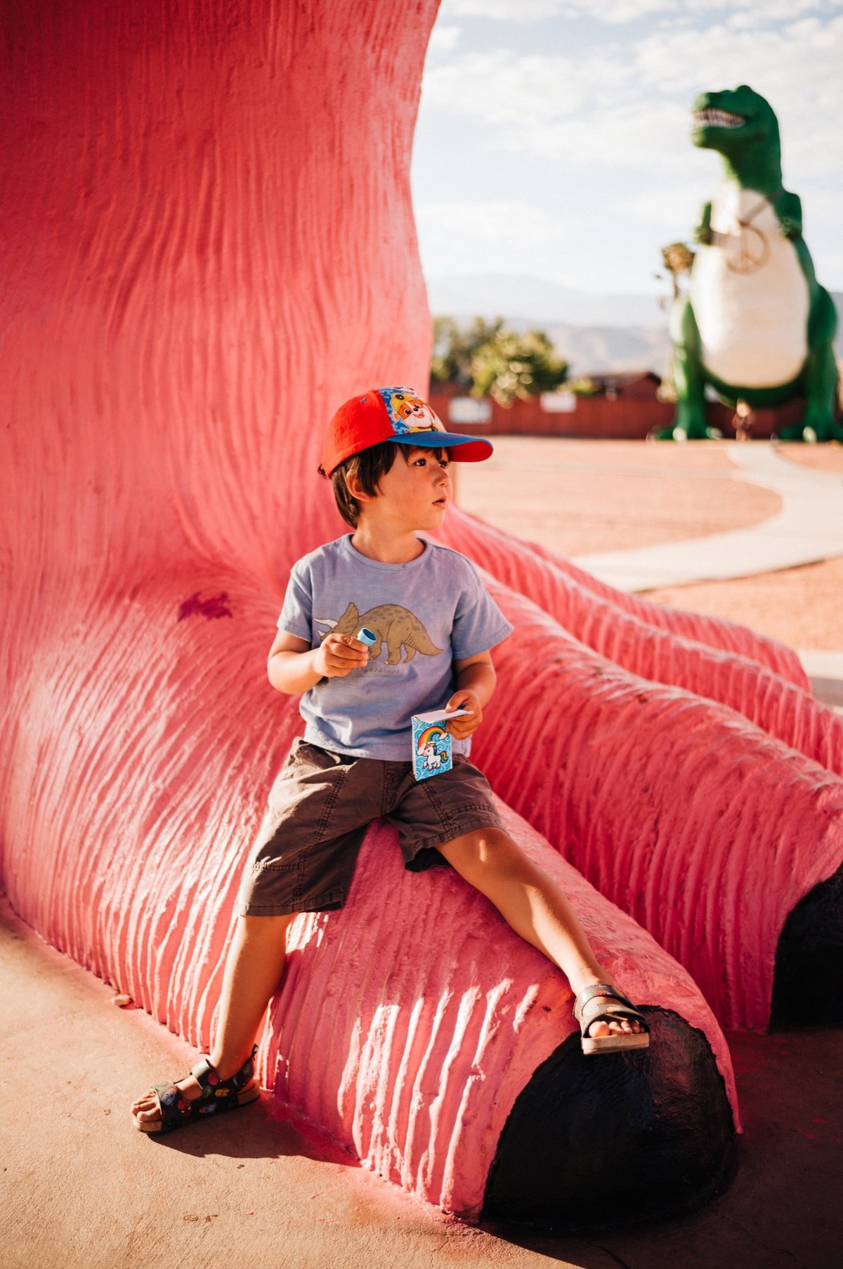 Luka on Dinosaur Foot