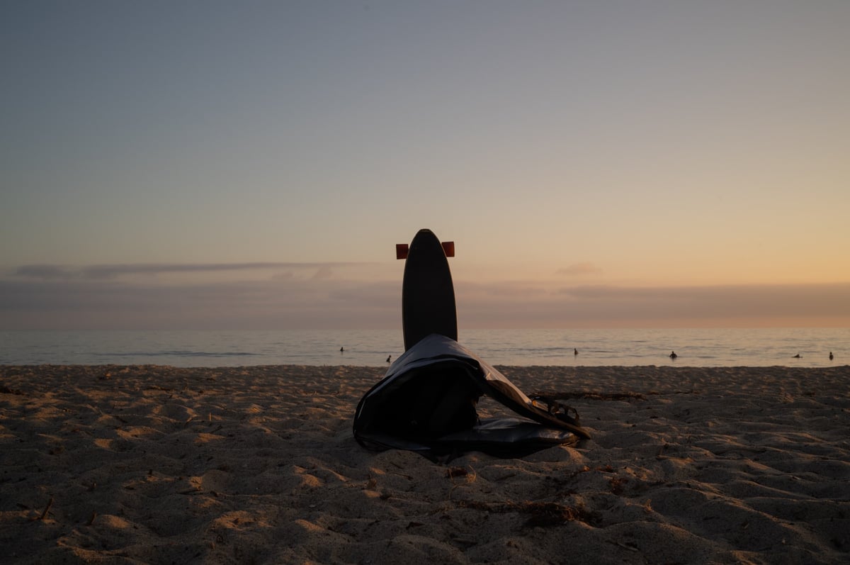 sunset with skateboard