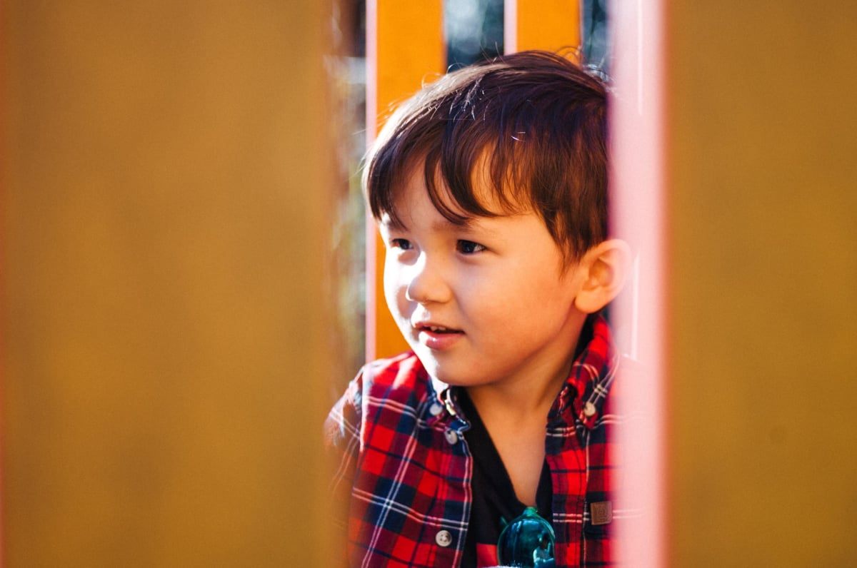 Candid of a little boy at park