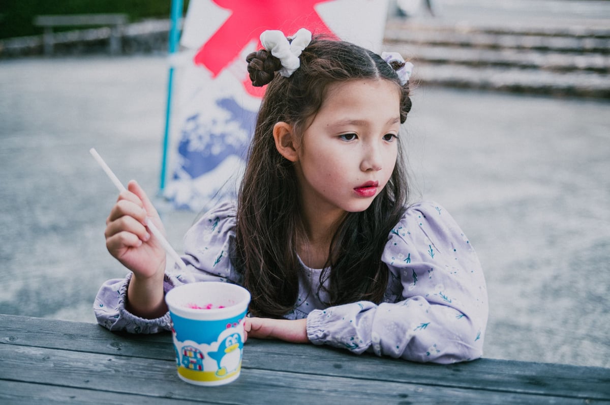 Kalina Eating Shave Ice