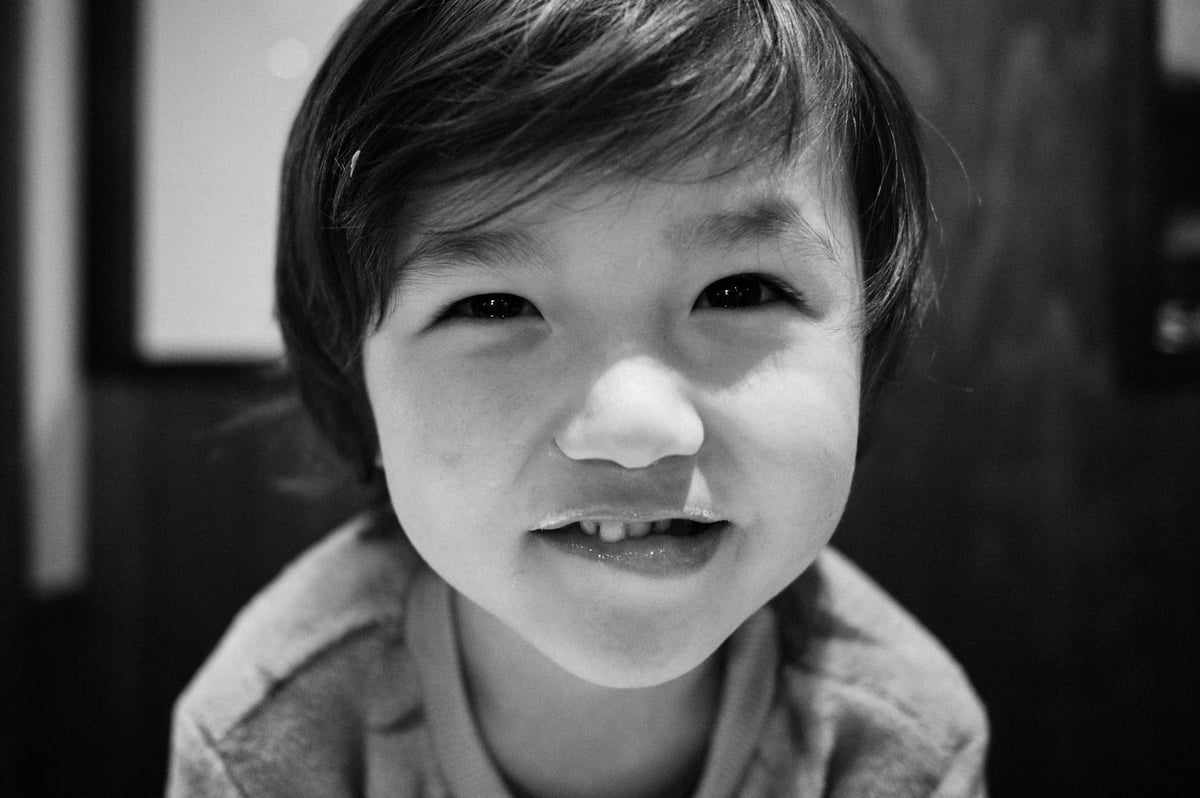 Closeup of boys face