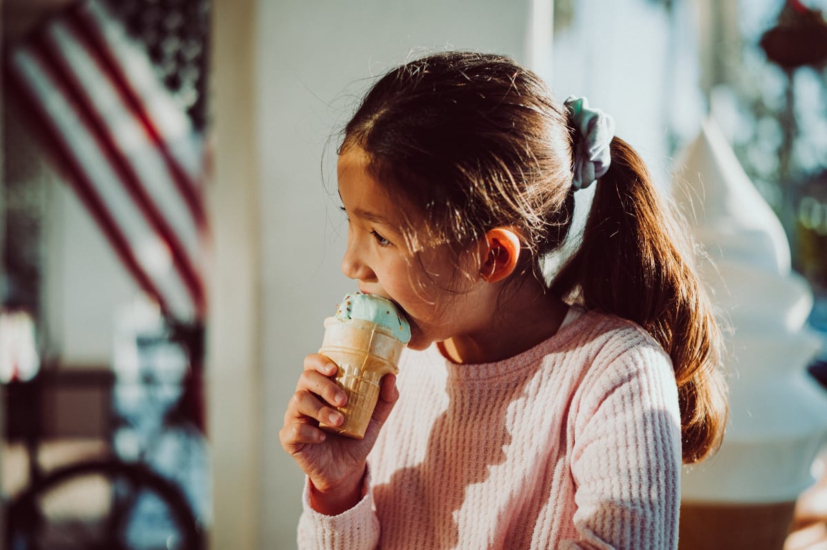 Girl eating icecream