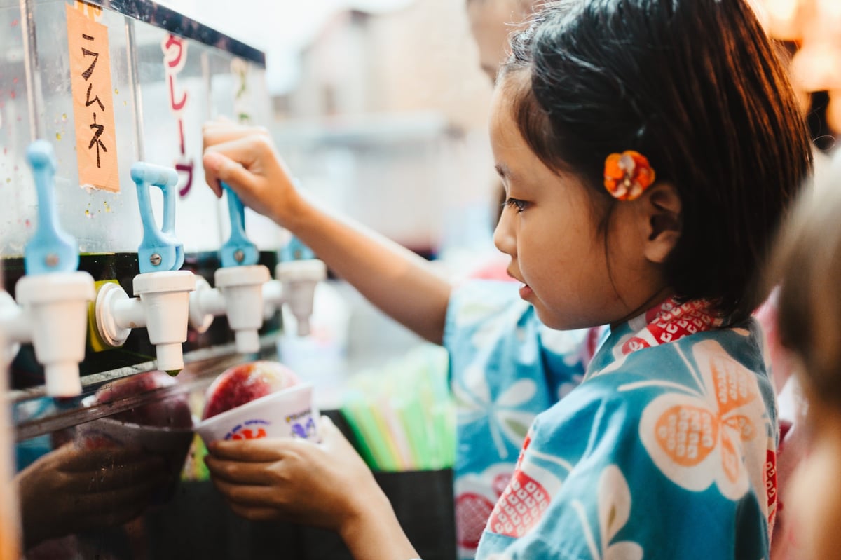 Girl getting Shave Ice.