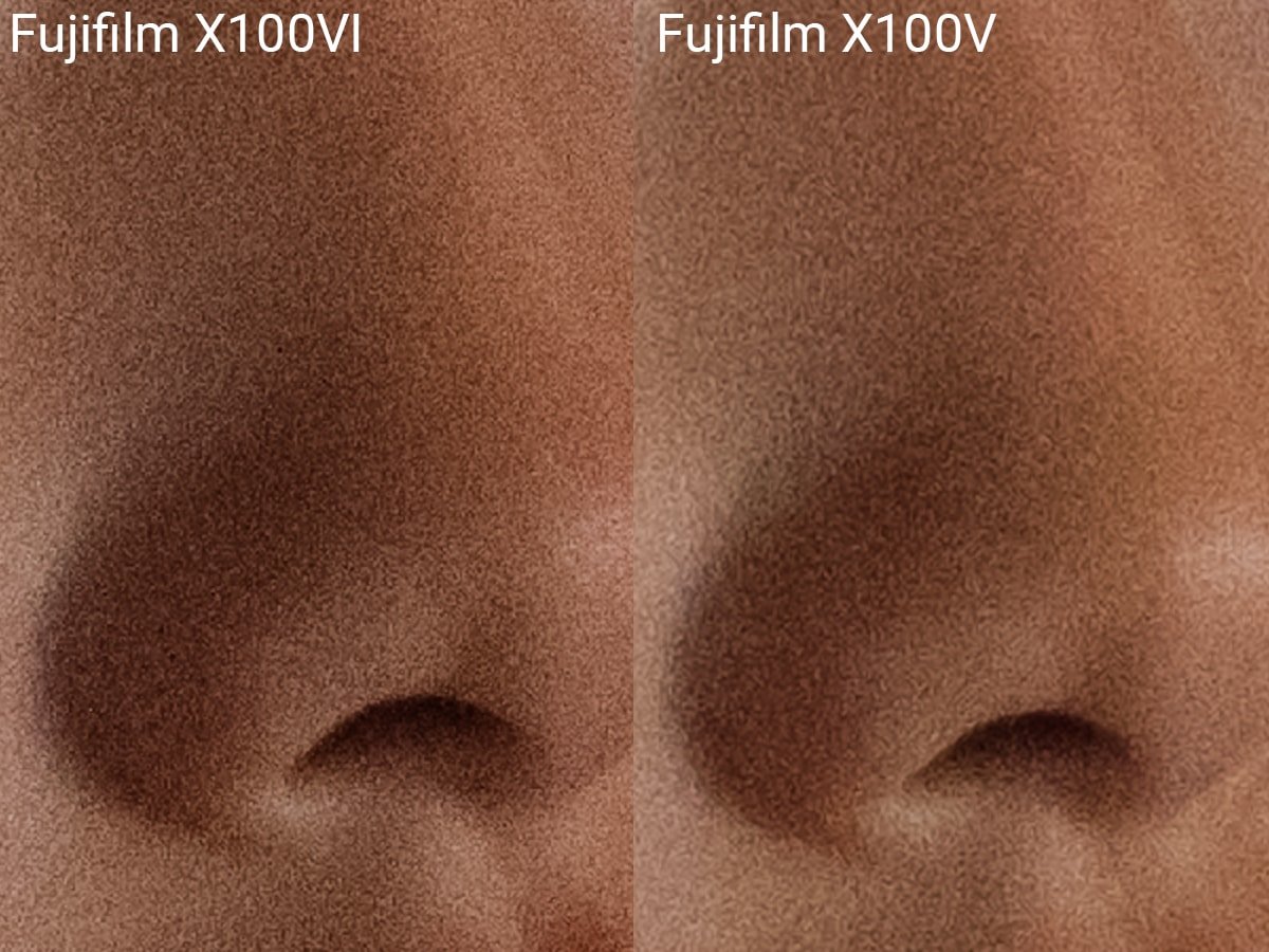 Fujifilm X100VI vs X100V Grain Samples 200% Crop