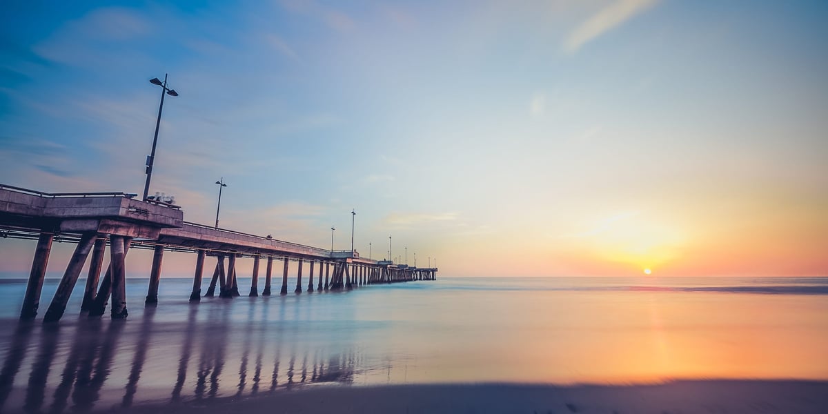 Venice Beach Pier Into The Sun