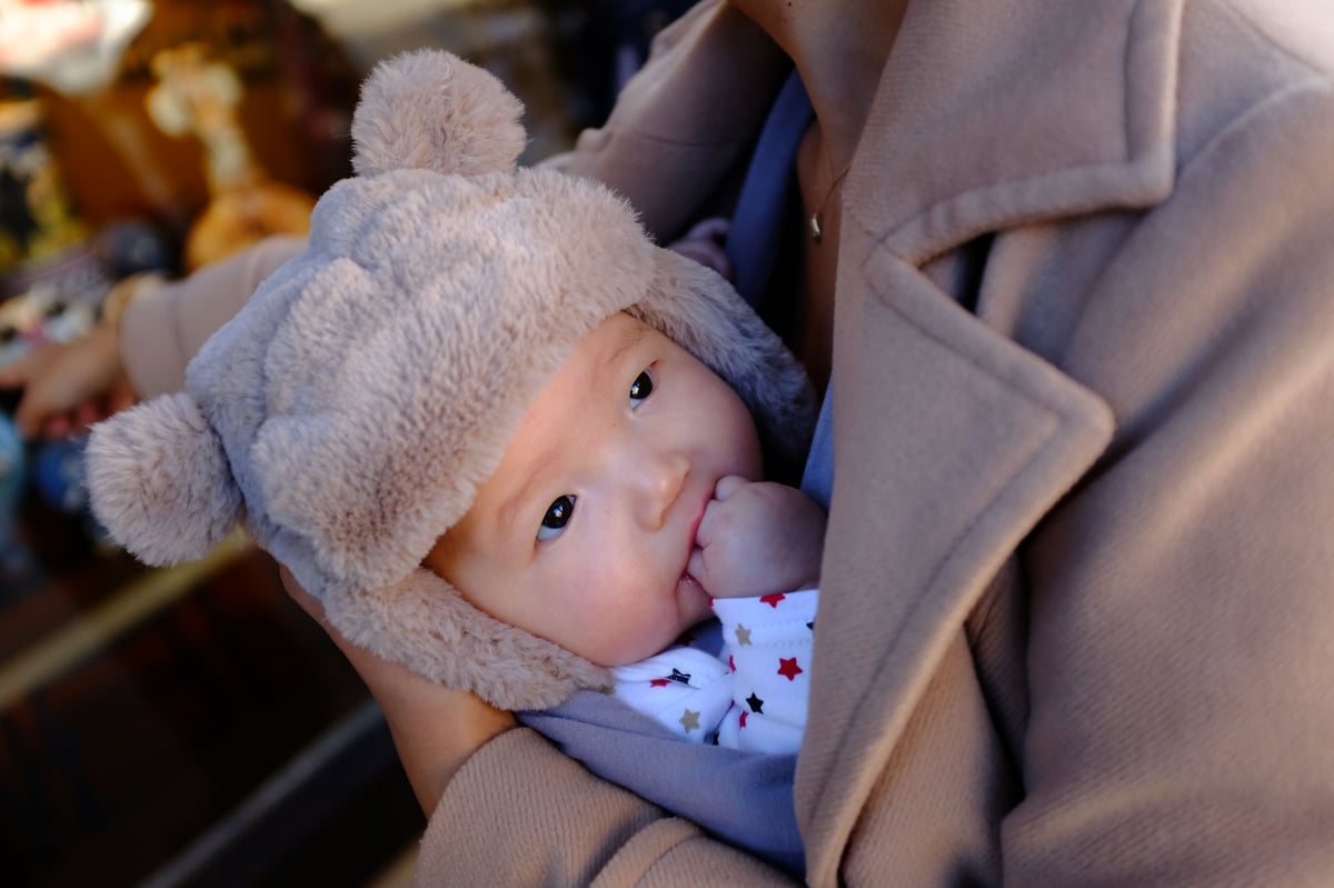 Baby Kalina with bear hat