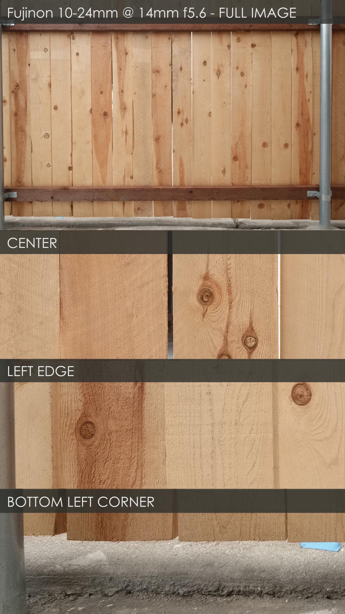 Fujinon 10-24mm Sharpness Chart at 14mm