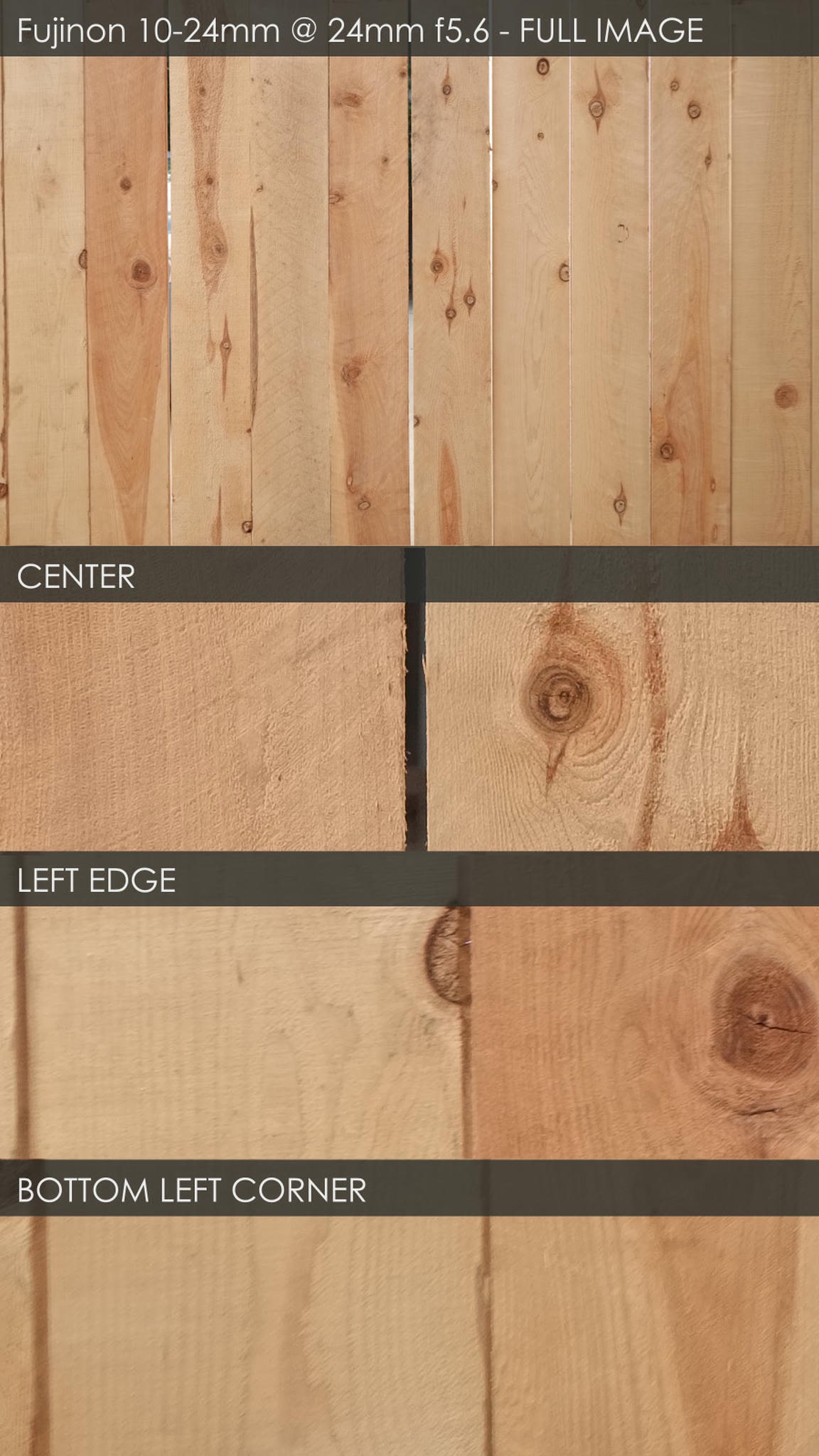 Fujinon 10-24mm Sharpness Chart at 24mm