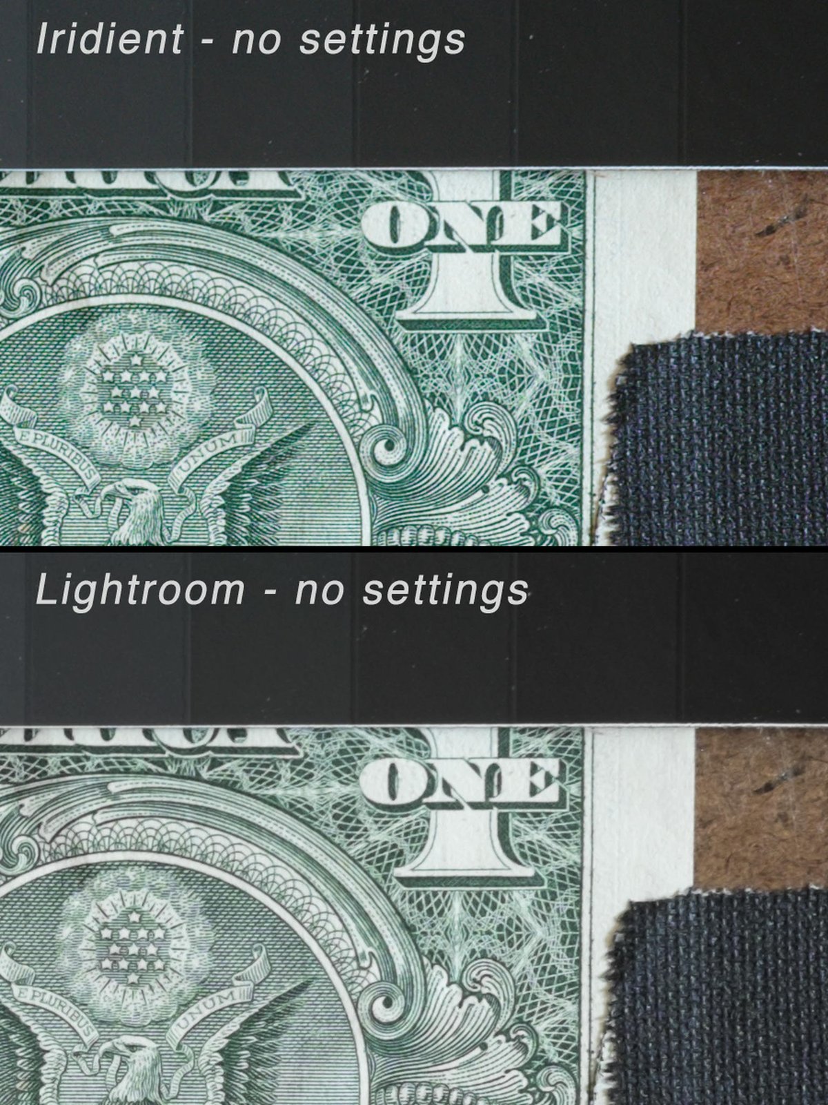 Iridient vs Lightroom No Settings