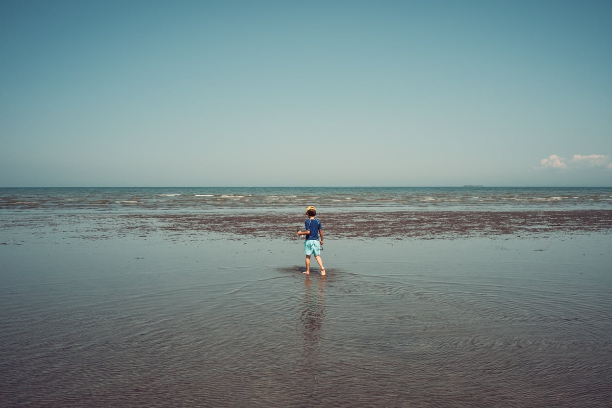 Luka at the beach